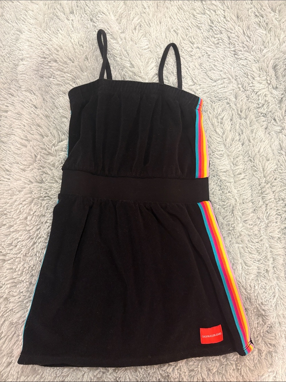 Calvin Klein Jeans Black Girls' Dress with Side Stripes